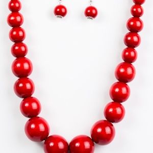 paparazzi Jewelry - Effortlessly Everglades - Red Necklace Set paparazzi Jewelry - Effortlessly Everglades - Red Necklace Set